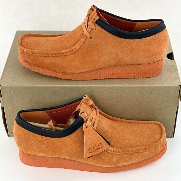 Clarks Other - Clarks Originals Wallabee Orange Suede Men's Shoes Chukka Boots Limited Edition